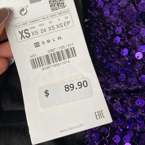Zara Purple Sequin Blazer Dress - Picture 12 of 16